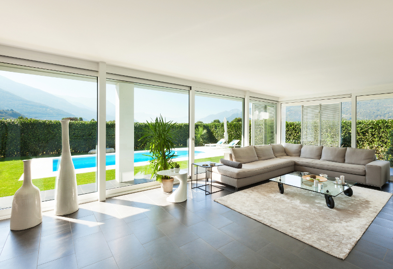 Modern villa, interior, beautiful living room