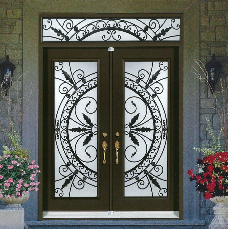 wrought iron glass